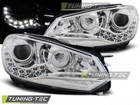 VW Golf 6 Első Lámpa, Tuning-Tec, DRL, Nappali Menetfénnyel, Led helyzetjelzővel (Évj.:2008.10 -től)