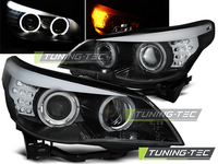 BMW E60/E61 Első Lámpa, Tuning-Tec, Angel Eyes (Évj.: 2003 - 2007) Led index-el