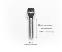 TA Technix kerékcsavar , M12 X 1.25 X 45 (Kúpos)