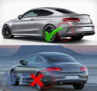 Mercedes-Benz C-Klasse (C205, A205) C63S Design Hátsó Lökhárító Diffúzor / Dupla Kipufogóvéggel (Évj.: 2014 - 2019) by CarKitt