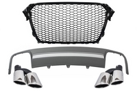 Audi A4 (B8) RS4 Design Jelnélküli Hűtőrács, Króm Kipufogóvégek és Hátsó Diffúzor (Évj.: 2012 - 2015) by CarKitt