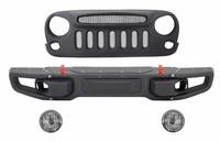 Jeep Wrangler (JK) 10th Anniversary Hard Rock Style Első Lökhárító, Hűtőrács és Ködlámpapár (Évj.: 2007 - 2017) by CarKitt