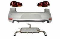 Volkswagen Golf (MK6) GTI Look Hátsó Lökhárító, Full LED Hátsó Lámpapár és Kipufogódob (Évj.: 2008 - 2012) by CarKitt