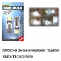 Helyzetjelző izzó, 2 SMD LED-es, CAN-BUS-os, Fehér, (T10), (2db)