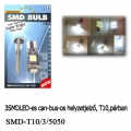 Helyzetjelző izzó, 3 SMD LED-es, CAN-BUS-os, Fehér, (T10), (2db)