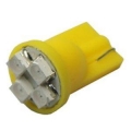 Helyzetjelző izzó, 4 SMD LED-es, Sárga, (T10), (2db)