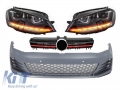 Volkswagen Golf (MK7) GTI Design Első Lökhárító, Hűtőrács és 3D LED-es, DRL Fényszórópár (Évj.: 2013 - 2017) by CarKitt