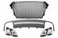 Audi A4 (B8) RS4 Design Jelnélküli Hűtőrács, Króm Kipufogóvégek és Hátsó Diffúzor (Évj.: 2012 - 2015) by CarKitt
