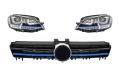 Volkswagen Golf (MK7) GTE Look Első Dinamikus LED-es Fényszórópár és Kék Hűtőrács (Évj.: 2012 - 2017) by CarKitt