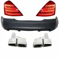 Mercedes-Benz S-Klasse (W221) S63 AMG Design Hátsó Lökhárító, LED-es Hátsó Lámpapár és Kipufogóvégpár (Évj.: 2005 - 2010) by CarKitt