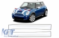 Mini Cooper R50, R52, R53, R55, R56, R56, F54, F55, F45 Gépháztető Matricakészlet (Évj. 2001 - 2017) by Carkitt