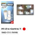 SMD LED-es, Műszerfal Izzó, (Piros), T5, 2db