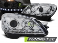 Mercedes Benz C-Klasse Első Lámpa, LED Nappali Menetfény Optikás helyzetjelzővel, Tuning-Tec, (Évj.: 2007 - 2010)