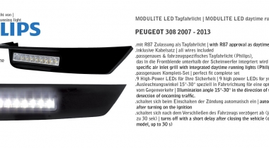 ÚJDONSÁG! Peugeot 308 Nappali Menetfény