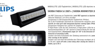 ÚJDONSÁG! Skoda Fabia II Nappali Menetfény