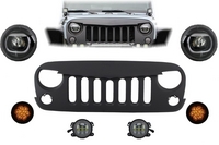 Jeep Wrangler / Rubicon (JK) Angry Birds Design Első Bi-Xenon Fényszórópár, LED-es Index, Ködlámpa és Hűtőrács (Évj.: 2007 - 2017) by CarKit